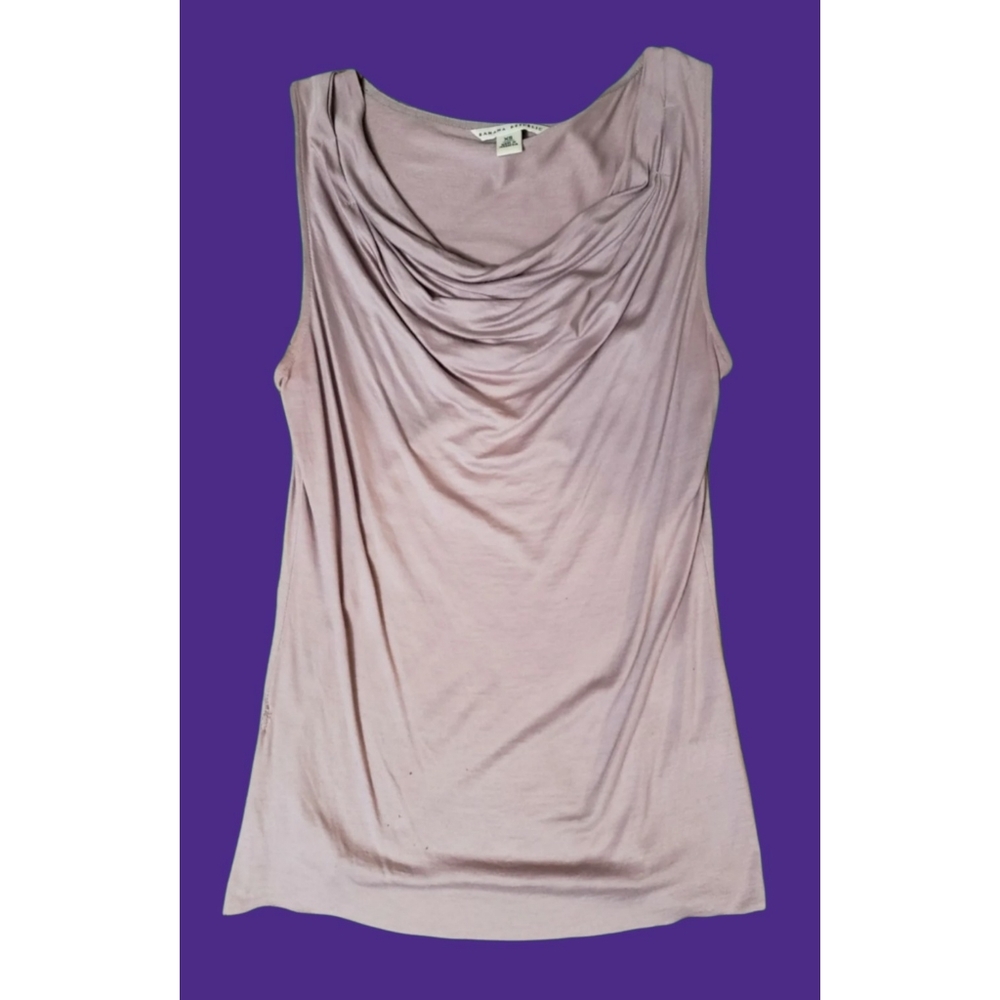 Banana Republic Sz XS Sleeveless Top Lilac Cowl Neck Defect Few Tiny Ink Stains